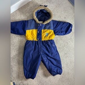 Vintage Deux par Deux 1-Piece Snowsuit Bear Gender Neutral 24 mo baby bunting